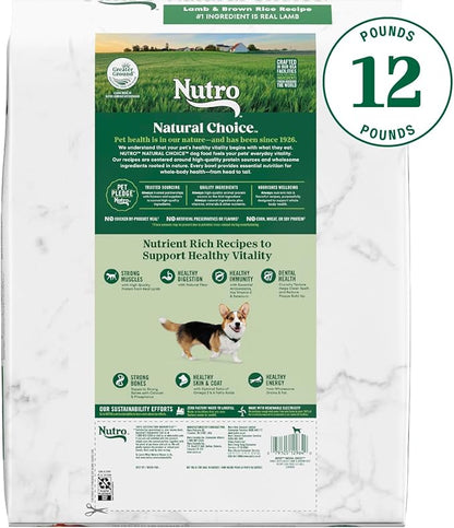 Nutro Natural Choice Small Bites Adult Dry Dog Food, Lamb and Brown Rice Recipe, 12 lbs.