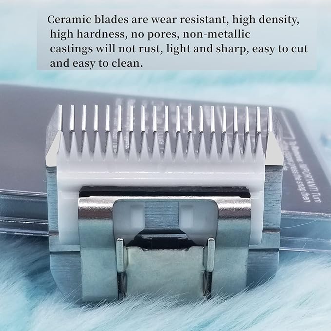 AIJALY 2PCS 10 Blades Detachable Dog Grooming Ceramic Blades Compatible with Andis Dog Clippersï¼_eplacement Blade Compatible with Wahl/Oster A5, KM Series Clippers Size-10, 1/16-Inch Cut Length