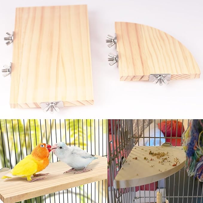 Bird Perch Platform Stand,Wood Perch Bird Platform Parrot Stand Playground Cage Accessories for Small Anminals Rat Hamster Gerbil Rat Mouse Lovebird Finches Conure Budgie Exercise Toy