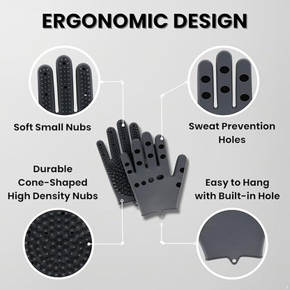 2pcs Pet Grooming Gloves for Cats, Dogs, Rabbits, Horses  Silicone Hair Remover, Shedding Bath Brush, Massage Mitts