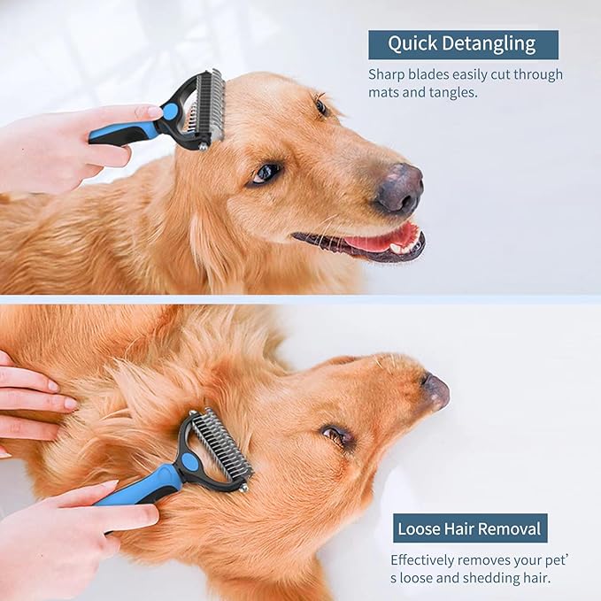 All-in-One Pet Grooming Kit: Nail Clippers with Safety Guard, Nail File & Dematting Comb, Comfortable for Pets & Owners