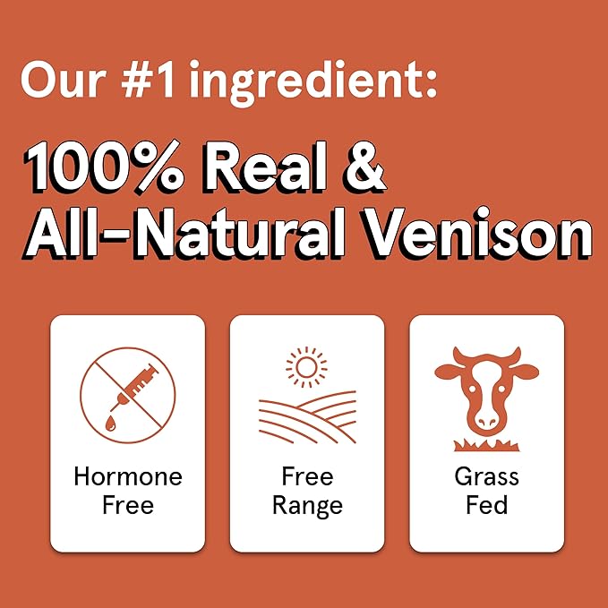 Real Meat Dog Treats - Three 12oz Bag of Bite-Sized Air-Dried Venison Jerky for Dogs - Grain-Free Jerky Dog Treats Made up of 95% Human-Grade, Free-Range, Grass Fed Venison - All-Natural Dog Treats