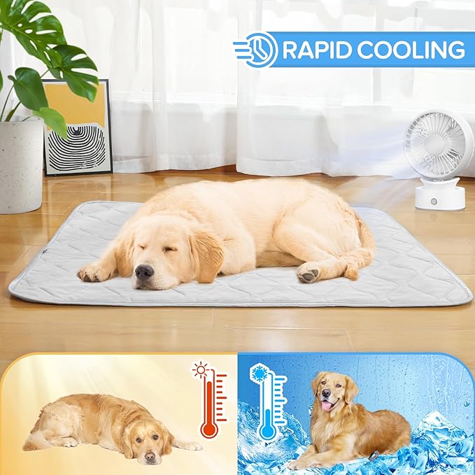 Rywell Cooling Mat for Dogs,Dog Cooling Mat Q-Max>0.5, Durable&Versatile with Cooling&Soft Surfaces for All Seasons,Protect Sofa Bed from Scratches&Chewing,40 * 60IN Washable Dog Blanket