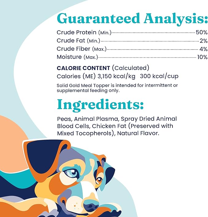 Solid Gold NutrientBoost Meal Topper for Dogs - Plasma Infused Dog Food Topper & Treats - Gut Health & Immune System Support - Grain Free Additive with Vitamins, Minerals, Protein & Amino Acids - 1 Lb