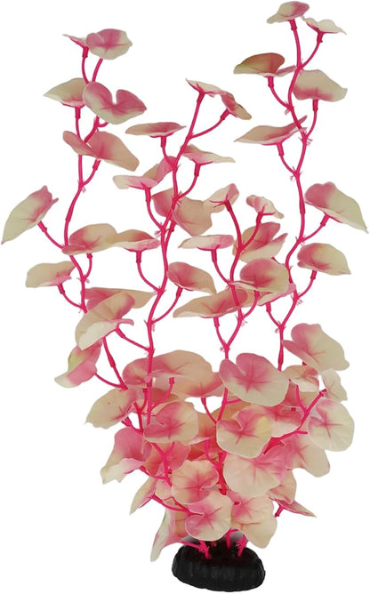 16 Inch Aquarium Fish Tank Plant Betta Fish Tank Decor,2 Pack Silk Aquarium Plants for Aquarium Decoration (White-Pink)