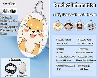 Dog Tracker-Airtag Dog Collar-Android Airtag-GPS Tracker for Dogs-Pet Tracker | Android and iOS Universal | No Charging Required | No Monthly Fee | Works with Any Collar