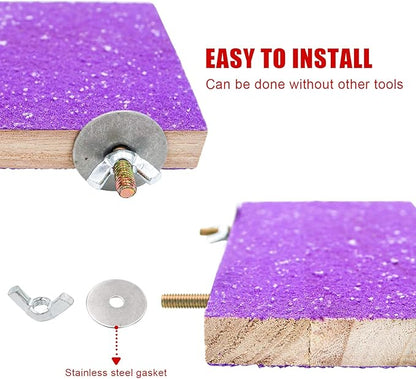 7 Pcs Bird Perch Stand Toy, Wood Parrot Stand Platform Colorful Sand Paw Grinding Stick Cage Accessories Exercise Toys for Cockatiel Conure Budgies Parakeet Lovebird Hamster Gerbil Rat Mouse (7 Pcs)