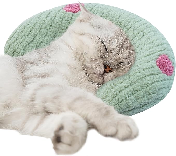 T'CHAQUE Cat Pillow, Dog Neck Pillow Anxiety Relief, Comfort Cat Pillows for Indoor Catsï¼ Ultra Soft Dog Calming Pillow Bed, Half Donut Cuddler Sleeping Improve Pillow Pet for Upper Spine Support
