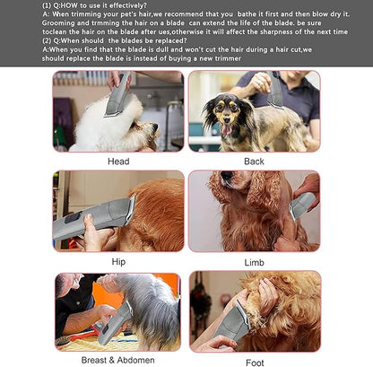 3PCS 4FC Blades Dog Grooming Clipper Replacement Blades Compatible with Andis Pet Clipper/Oster A5/Wahl KM Series Dog Clipper,Ceramic Blade & Stainless Steel Blade