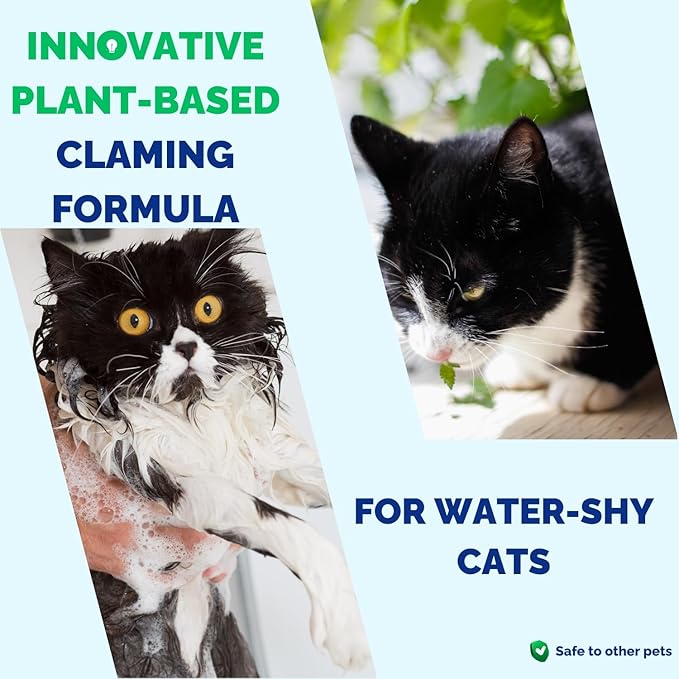 Pet Bathing Glove Wipes for Dogs and Cats, Lick Safe Deodorizing No Rinse Cleaning Glove Wipes with Plant-Based Cat Calming Ingredient, Cleaning Paws, Face, Fur and Butt (10 Pcs)