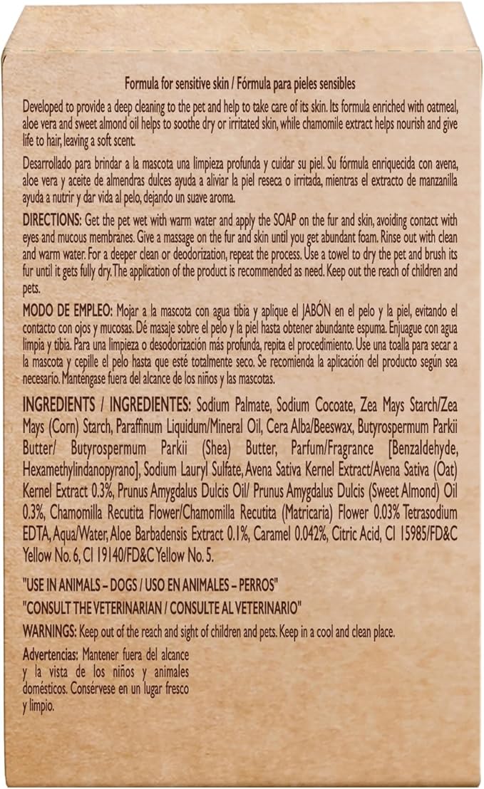 Perro Agradecido ® Oatmeal Soap, Dog Soap, Sensitive Skin, Conditions, Shiny Coat, Ingredients of Natural Origin, 5-Pack, 3.5 Oz Each, 5 Soaps