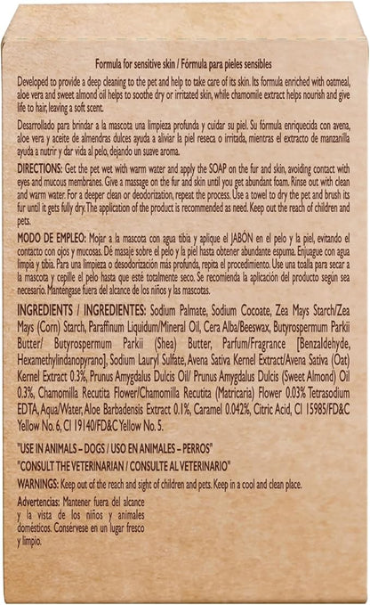 Perro Agradecido ® Oatmeal Soap, Dog Soap, Sensitive Skin, Conditions, Shiny Coat, Ingredients of Natural Origin, 5-Pack, 3.5 Oz Each, 5 Soaps