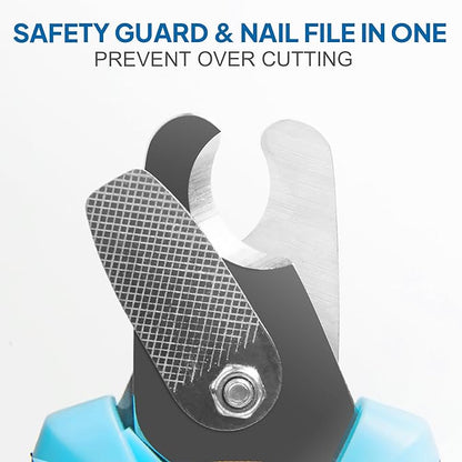 Fida Dog Nail Clippers with LED Light, Dog &Cat Nail Trimmer with Safety Guard & Nail File, Razor Sharp Blades, Pet Nail Trimmer/Clipper with Comfortable Ergonomic Handle (Batteries-Included)