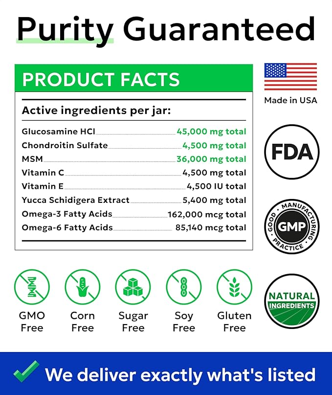 Bark&Spark Glucosamine Chondroitin Dog Hip & Joint Supplement - Joint Pain Relief - Hip & Joint Chews - Joint Support Large Small Breed - Senior Doggie Vitamin Pill Joint Health (180 Treats - Chicken)