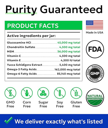 Bark&Spark Glucosamine Chondroitin Dog Hip & Joint Supplement - Joint Pain Relief - Hip & Joint Chews - Joint Support Large Small Breed - Senior Doggie Vitamin Pill Joint Health (180 Treats - Chicken)