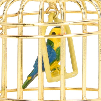Bird Cage Decor, 1:12 Dollhouse Accessory Metal Small Bird Cage, 5.7x3.5x3.5cm Gold Mini Birdcage for 1/12 or 1/6 Scale Dollhouses