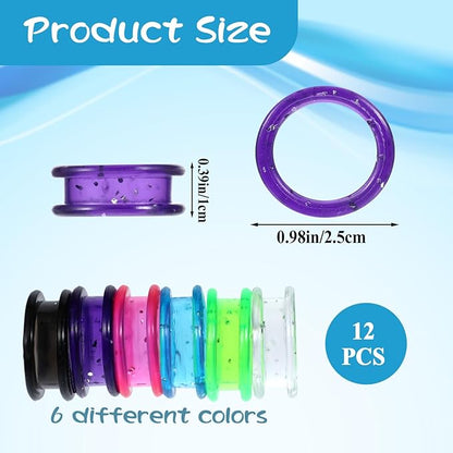 12Pcs Soft Silicone Scissors Finger Ring, Thumb Insert Protection Accessory for Animal Hair Shears, Professional Barbers
