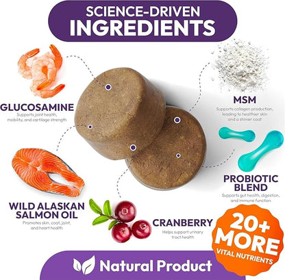 (2 Pack) Dog Multivitamin Chewable - 340 Chews - Dog Vitamins and Supplements with Glucosamine - Hip & Joint, Pet Immune Support, Gut & Heart Health - Senior & Puppy Multivitamin Pet Supplement