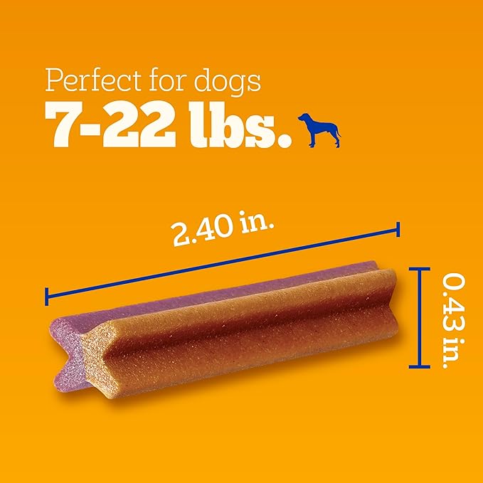 Pedigree Dentastix Dual Flavor Small Breed Dog Treats, Bacon & Chicken, 17.78 oz. Bag (84 Treats)