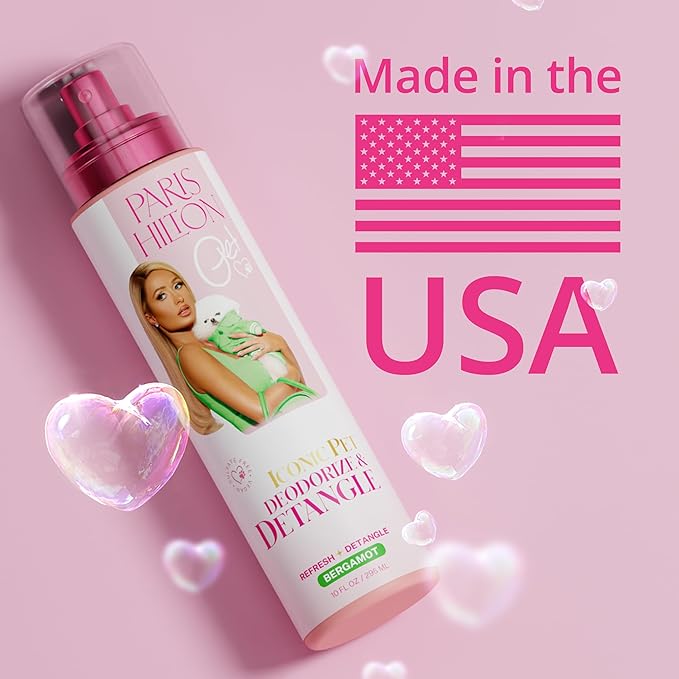 Paris Hilton Dog Perfume, Deodorizer & Detangler | Odor Neutralizing with Fresh Citrus-Infused Bergamot Scent - Sulfate-Free, Vegan, Hypoallergenic for All Pet Breeds 10oz/295ml