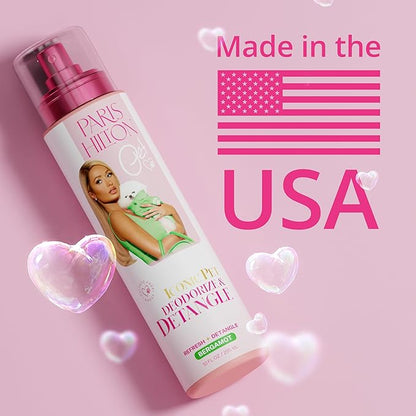 Paris Hilton Dog Perfume, Deodorizer & Detangler | Odor Neutralizing with Fresh Citrus-Infused Bergamot Scent - Sulfate-Free, Vegan, Hypoallergenic for All Pet Breeds 10oz/295ml