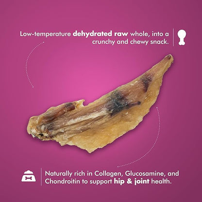 King Lou Pets - Whole Chicken Wing Tips - Dehydrated Raw Chicken Dog Treats and Cat Treats - USA-Made Pet Treats - Rich in Collagen, Glucosamine, Chondroitin for Hip and Joint Health - 30 Count