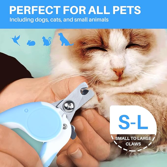 Pet Nail Clippers, Dog Nail Trimmers with Safety Guard to Avoid Excessive Cutting Nails, Dog Grooming Clippers has a Variety of Colors Suitable for Dogs, Cats and Other Petsï¼_lueï¼