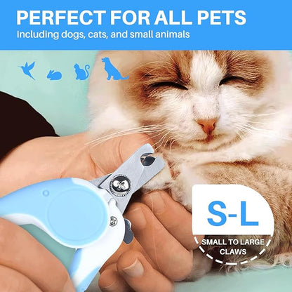 Pet Nail Clippers, Dog Nail Trimmers with Safety Guard to Avoid Excessive Cutting Nails, Dog Grooming Clippers has a Variety of Colors Suitable for Dogs, Cats and Other Petsï¼_lueï¼