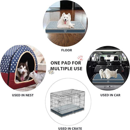 VANKEAN Waterproof Dog Crate Pad Bed Mat Reversible (Warm&Cool), Removable Washable Cover & Waterproof Inner Lining, Pet Crate Mattress for Cats and Dogs, Joint Relief Dog Bed for Crate, Navy