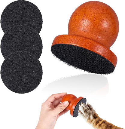 Dog Nail Scratch Board for Dogs, Dog Nail File Board, Dog Scratch Pad for Nails, Handhold Nail File for Dogs, Cat Nail File,Dog Nail Board for Dogs,Pet Nail File with 3 Pcs Replaceable Sandpaper(Wood)