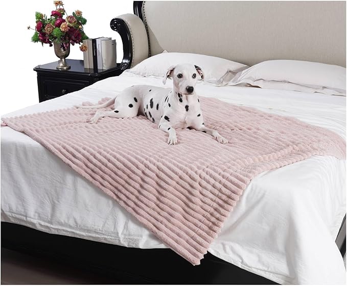 Waterproof Blanket Acorn Pink Dog Blanket for Small Dogs, Washable Double Sided Pet Blanket with Milk Plush and Super Soft Velvet, Pee Proof Calming Dog Blanket for Couch Protection