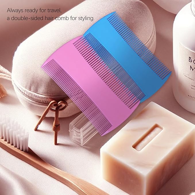 Double-Sided Pet Grooming Comb Set, 6-Pack Flea and Lice Combs with Rounded Teeth, Professional Dematting Tool for Pets