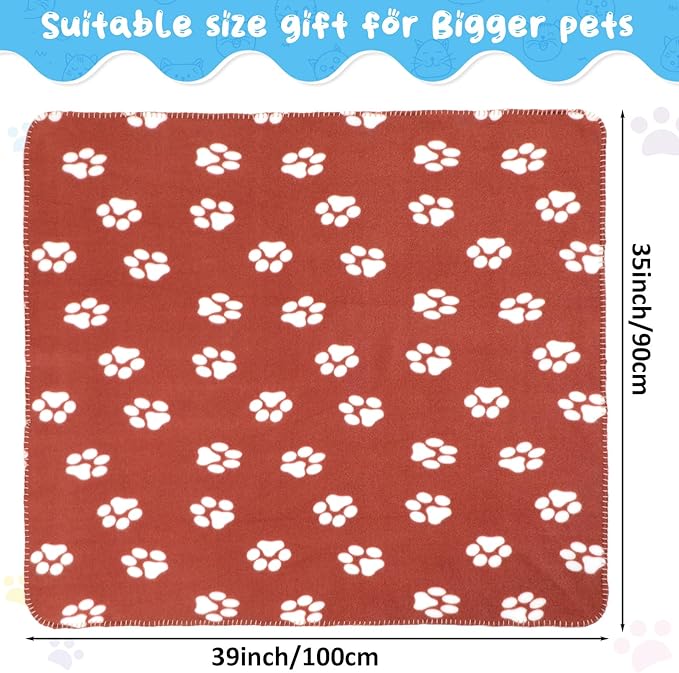 Eccliy 20 Pcs Puppy Blanket Pet Soft Fleece Dog Blankets Warm Felt Throw Sleep Mat Bed Covers for Doggie Puppy Pet Dogs Cat, 20 Styles(39 x 35 Inch,Paw)