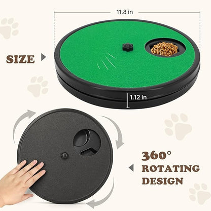 Dog Nail Scratch Board - 3 in 1 Rotatable Round Dog Scratch Pad with Treats Compartment, Stress-Free Scratch Pad Dog Nail File, Dog Scratch Board for Nails (Green), Large