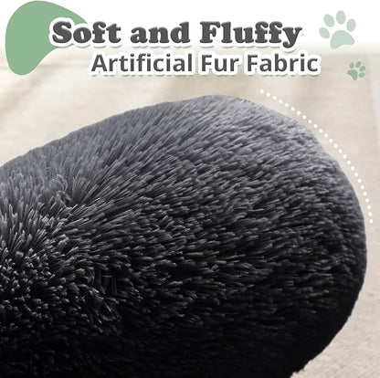 JOLLYVOGUE Dog Beds, Calming Small Dog Bed, Anti-Anxiety Dog Bed for Small Dogs, Fluffy Donut Dog Bed, Cozy Dog Cat Cushion Bed for Small Medium Dogs and Cats (20")