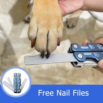 Professional Dog Nail Clipper for Sensitive Dogs,Dog Nail Trimmer for Large Medium Small Breeds,Sharp Puppy Dog Toenail Clipper for Thick Nails,Multifunction Heavy Duty Pet Nail Clipper with Nail File