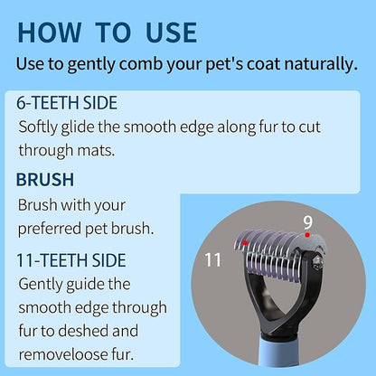 Self Cleaning Slicker Brush for Cats & Dogs, 2 Sided Deshedding Grooming Pawmingle Cat Brush, Dog Brush for Shedding, Deshedding Brush, Hair Brush Puppy Brush for Haired Dogs, Pet Supplies Accessories