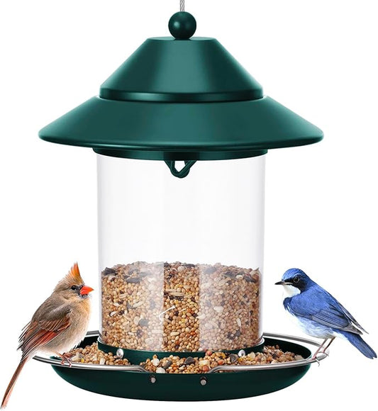 Bird Feeders for Outdoors, Chew Proof Metal Hanging Bird Feeder, Wild Birdfeeders for Outside Garden Yard Decoration Viewing Cardinal Finch
