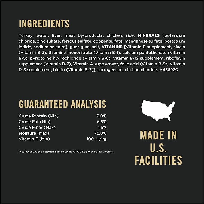 Purina Pro Plan Wet Dog Food For Senior Dogs Adult 7 Plus Turkey and Rice Entree Classic - (Pack of 12) 13 oz. Cans