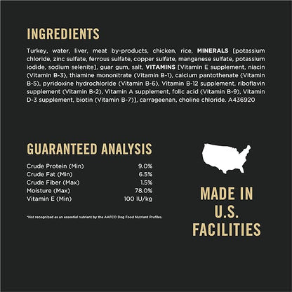 Purina Pro Plan Wet Dog Food For Senior Dogs Adult 7 Plus Turkey and Rice Entree Classic - (Pack of 12) 13 oz. Cans