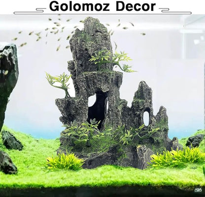 Aquarium Decorations Large and Tall Large Aquarium Decoration for Fish Tank Decorations Fish Tank Ornaments Mountain View Stone Ornament Tree Rock Cave Artificial Fishtank Ornament