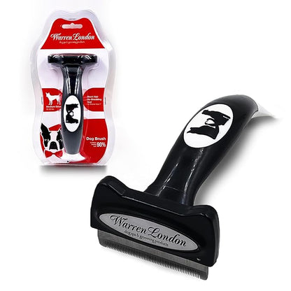 Deshedding Dog Brush by Warren London | Stainless Steel Deshedding Tool | Short Hair - Medium