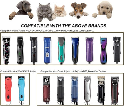 5PCS Wide Blade Dog Grooming Blades Compatible with Andis,Oster A5,Wahl km10 Clippers, Grooming Wide Blade, A5 Type Blade,for Animal Dog,Cat,Horse (30W+10W+7FW+5FW+4FW)