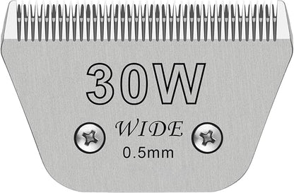 30W Dog Grooming Clipper Replacement Blades, Compatible with Ainds, Oster A5, Wahl Km10 and Other Series Clippers, Blade Size-30W Cut Length 1/50"(0.5mm)