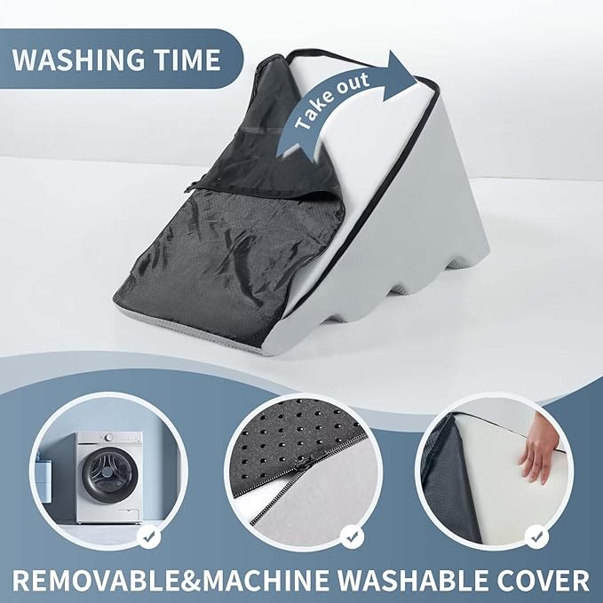 BOMOVA Dog Stairs for Small Dogs, 4-Step Dog Steps for Bed and Couch, High Density Foam Pet Stairs for Small Dogs and Cats, Non-Slip Bottom Dog Ramp, Light Grey, 2/3/4/5 Steps