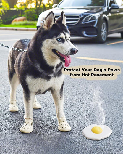 Dog Boots for Hot Pavement & Snow, Waterproof Non-Slip Dog Shoes with Reflective Straps, Adjustable Pet Booties for Small to Large Dogs, Outdoor Paw Protection, 4Pcs