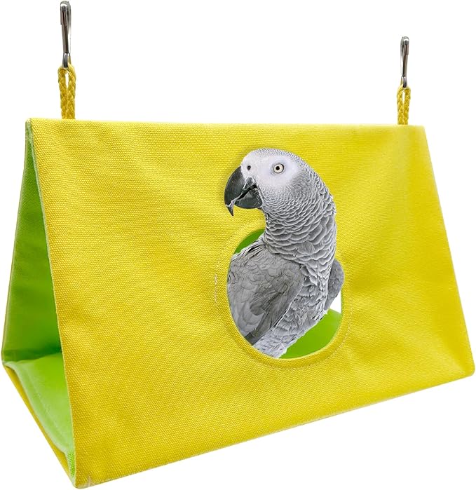 Bird Nest House Summer Bird Bed for Cage Hanging Hammock Shed Hut Parrot Hideaway for Budgies Lovebirds Cockatiels Conures Quakers African Grey Amazon Parrots, Small to Large Birds (L)