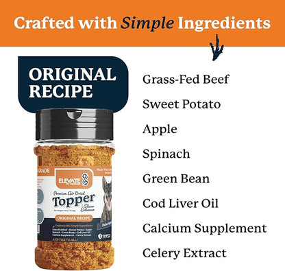 100% Human Grade - Dog Food Toppers for Picky Eaters - Air Dried, All Natural, USA Grass Fed Beef - Limited Ingredient, Grain Free - Seasoning, Meal Mixer, Dog Food Toppers for Dry Food – Beef