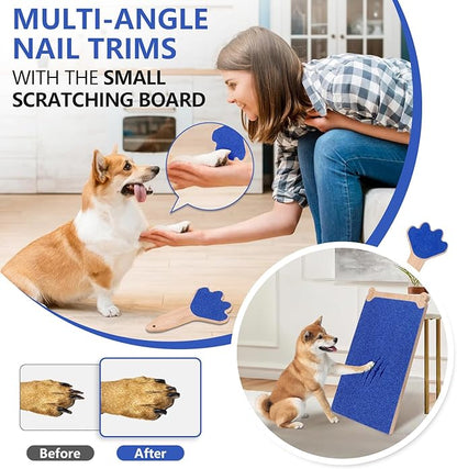 Dog Scratch Board Large Scratching Pad Multi-Functional Trimming Tool Alternative to Dog Nail Clippers and Pet Grinders Easy Nail Care Double Sided