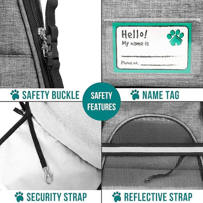 PetAmi Airline Approved Pet Carrier for Cat, Soft Sided Dog Carrier for Small Dog, Cat Travel Supplies Accessories Indoor Cat, Ventilated Pet Carrying Bag Medium Large Kitten Puppy, Large Heather Gray